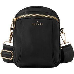 Black Midtown Crossbody Bag - Lightweight, Adjustable Strap, Dual Compartments